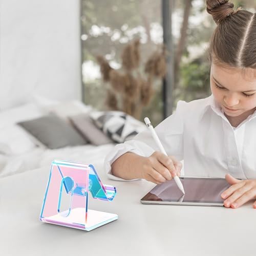 Crpich Acrylic Cell Phone Stand, Portable Phone Holder, Clear Phone Stand for Desk, Compatible with Phone16 15 14 13 12 Pro Max 11 Xr Plus SE, Switch, Android Smartphone, Pad, Desk Accessories, 2 Pack – Enhanced Compatibility and Speed