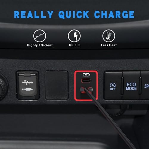 Toyota Dual USB-C Car Charger with PD 3.0 Fast Charging – Compact 1.3 x 0.9 Inch Design with LED Light for Enhanced Visibility – Perfect for Smartphones, Tablets & More