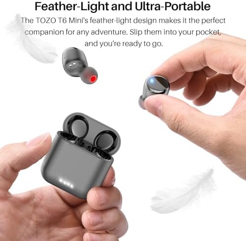 TOZO T6 Bluetooth 5.3 Wireless Earbuds – Immersive Stereo Sound, 50-Hour Playtime, IPX8 Waterproof Design, Customizable EQ via App, Ergonomic Fit – Ideal for Active Lifestyles and Seamless Connectivity