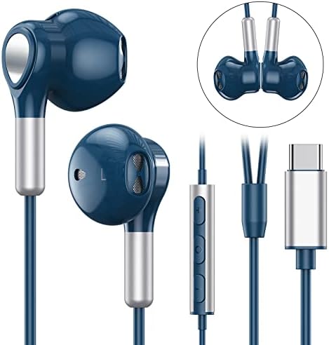 Premium USB C Earbuds for Samsung Galaxy, i Phone & Pixel | High-Fidelity Wired Headphones with Mic & Volume Control | Ultimate Comfort and Versatile Compatibility for Audiophiles and Professionals