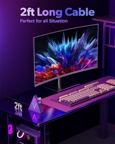 Maximize Your Device Connectivity with the Stylish Dark Purple USB C Hub Tower – 4-Port Splitter Adapter Featuring 2 FT Cable for Mac Book, i Mac, and Surface – High-Speed USB 3.0 Hub for Effortless Multi-Device Management and Enhanced Productivity