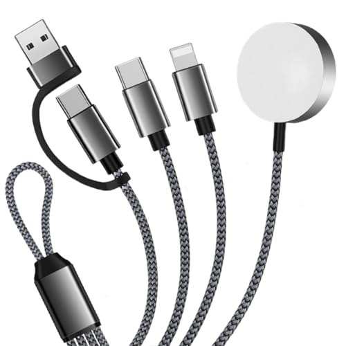 Revolutionary 3-in-2 USB C Charging Cable for Apple Watch, i Phone, and Air Pods – Ultra-Fast Multi-Device Power Hub Compatible with i Watch Ultra/SE, i Phone 16-11, and Galaxy S23 – Lightweight Travel Charger for Effortless On-the-Go Charging and Enhanced Performance