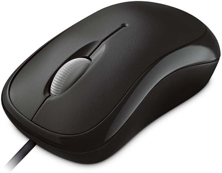 Microsoft Ergonomic Wired USB Optical Mouse in Black – Comfortable Design for Right/Left Hand Use, Precision Tracking for PCs and Laptops, Seamless Plug-and-Play Setup, Ideal for Long Hours of Work and Enhanced Productivity