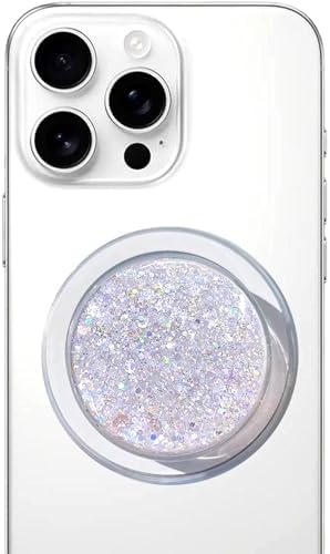 Universal Cell Phone Stand Compatible with for Phone Grip Holder, 360° Rotation-Transparent Magnetic Sparkling Starlight Drops colloidal Powder (Lilac) – Enhanced Compatibility and Speed