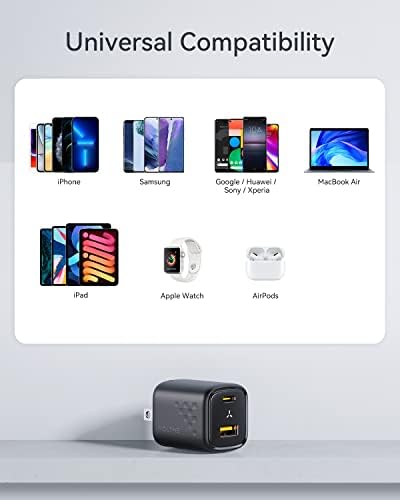 VOLTME 30 W USB C Dual-Port Fast Charger Block – Compact Foldable Wall Adapter for i Phone 14/13/12/11 Pro Max, Samsung, i Pad Pro, Pixel, Mac Book Air – Ultimate Travel Charger with Enhanced Compatibility and Speed