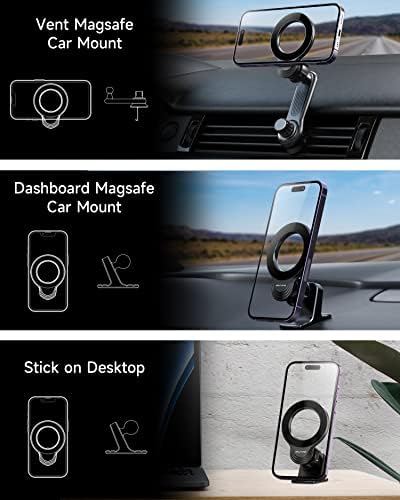 Revolutionary Mag-Safe Car Phone Mount for i Phone 15/14/13/12 Mini – Ultimate Dual Dash & Air Vent Magnetic Holder for Enhanced Stability and Safety – Seamless Installation, Elegant Design, and Unmatched Grip for Hands-Free Navigation and Connectivity