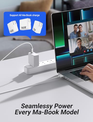 Elevate Your Charging Game with the 140 W USB-C to Magnetic 3 Cable (6.6 FT) – Premium Compatibility for Mac Book Air & Pro Models, Rapid Magnetic Connection for Enhanced Efficiency, Durable Braided Design in Sleek Silver, Perfect for On-the-Go Power Needs!