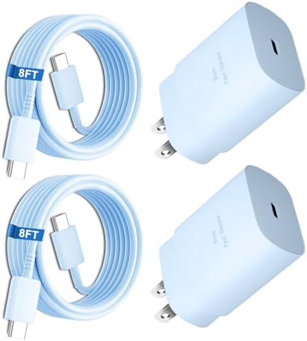 Elevate Your Charging Experience: 25 W USB C Fast Charge Block with 10 Ft Type C Cable for Samsung Galaxy S21-S24 & Note 20 – Optimal Power Delivery for Home and Travel – Exceptional Speed, Enhanced Safety Features, and Ultimate Compatibility for Android Devices