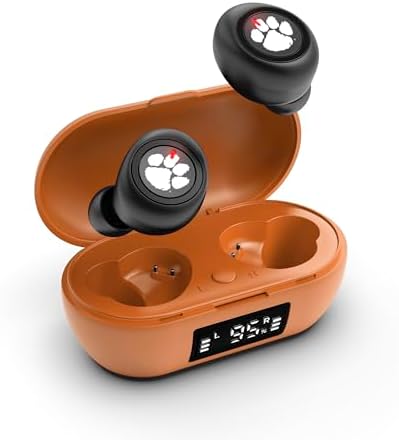 Clemson Tigers SOAR True Wireless Earbuds v.7 – Unleash Premium Audio Performance and Team Spirit with Bluetooth 5.0 Technology for Ultimate Hands-Free Enjoyment – Perfect for Dedicated Sports Fans and Music Lovers Alike