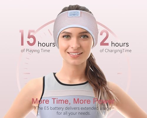 MUSICOZY Bluetooth 5.4 Sleep Headband – Ultra-Thin Stereo Earbuds for Uninterrupted Comfort and Performance, Sweat-Resistant for Active Lifestyles & Serenity (White Red) – Elevate Your Audio Experience with Innovative Design and Superior Sound Quality