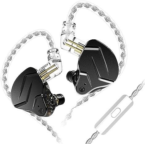 KZ ZSN PRO X Dual Driver Earbuds – Hi-Fi Stereo Headphones with Balanced Armature & Dynamic Driver, Ergonomic Comfort for Optimal Listening, Detachable Cable & Built-In Microphone, Perfect for Audiophiles & Everyday Use – Golden Finish