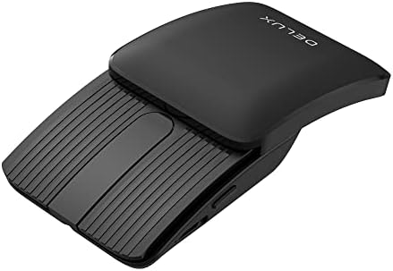 De LUX 2-in-1 Wireless Bluetooth Travel Mouse – Ultra-Quiet Clicks, Dual Connectivity (2.4 GHz & BT5.2), Up to 4000 DPI Sensitivity, Slim & Foldable Design, Rechargeable Battery for Seamless Use on Windows, mac OS, and Android Devices – Perfect for Professionals on the Go