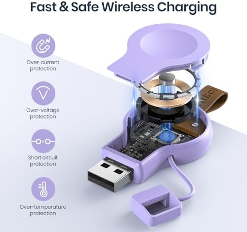Portable Magnetic Wireless Charger for Apple Watch – Fast Charging i Watch Accessory for Ultra, Series 1-9, and SE – Travel-Friendly Cordless Design for Ultimate Convenience and Durability