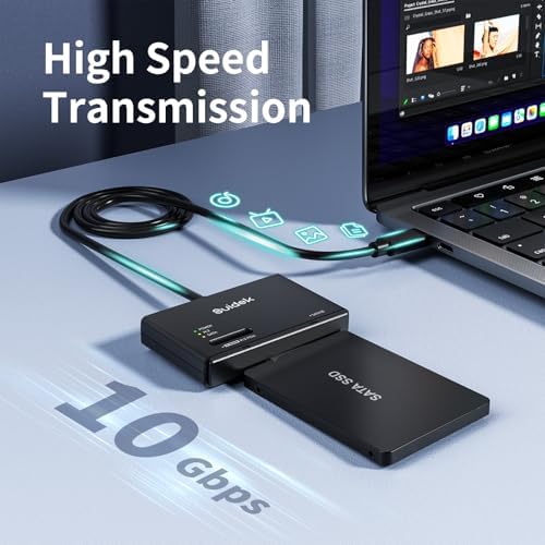 Elevate Your Data Storage with the 10 Gbps M.2 NVMe SSD Adapter – Type-C External Enclosure for M Key & B Key Compatibility, Supports 2.5″/3.5″ SATA Drives with 12 V Power Supply – Ultimate Portable Solution for High-Speed Transfers and Seamless Connectivity