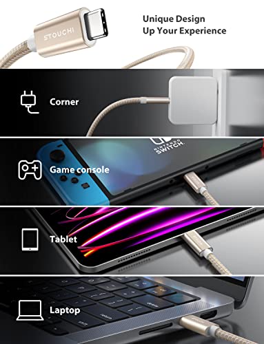 Stouchi 6.6 FT USB-C Extension Cable – Type C 3.1 Male to Female, Ultra-Fast Charging & Data Transfer for PSVR2, Galaxy S23, i Pad Mini/Pro, Mac Book Air M1/M2, and Mag Safe – Enhanced Connectivity & Durability for Gaming and Streaming