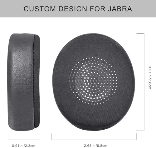Ultimate Comfort Cooling Gel Ear Pad Replacement for Jabra Elite 45 h & Evolve2 65/40 Wireless Headphones – Premium Memory Foam Cushions for Enhanced Audio Clarity and Long-lasting Wear (Black)