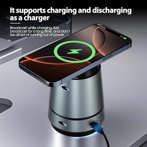 Smart Auto Face Tracking Tripod with Wireless Charging – 360° Rotating Stand for Effortless Video Calls & Vlogging – No App Needed, Gesture Control, Rechargeable Design for i Phone & Samsung Galaxy – Capture Every Moment Seamlessly