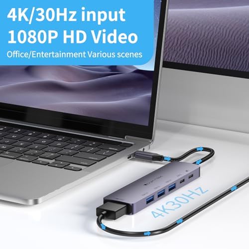 Transform Your Mac Book Pro into a Powerhouse with Our 4 K60 Hz USB C Hub – Ultimate Multi-Port Adapter for Lightning-Fast Data Transfers, PD 100 W Rapid Charging, and Dual SD/TF Card Readers – Ideal for Professionals and Creative Minds