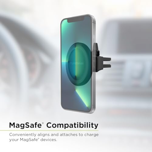 Mag Safe Compatible Qi-Certified Fast Magnetic Wireless Car Charger for i Phone 15/14/13/12 – Powerful Qualcomm Charging with Dual Mount Options for Seamless Driving Experience – Sleek & Compact Design for Effortless Convenience