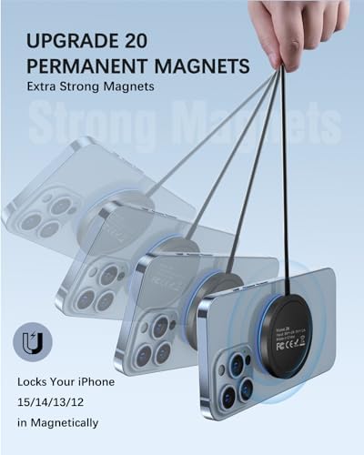 Magnetic Wireless Charger 15 W Dual Pack – High-Speed Mag Safe Charging Pad for i Phone 16/15/14 Series & Air Pods – Enhanced Stability with LED Indicator – Perfect for Nighttime Use and Seamless Device Compatibility