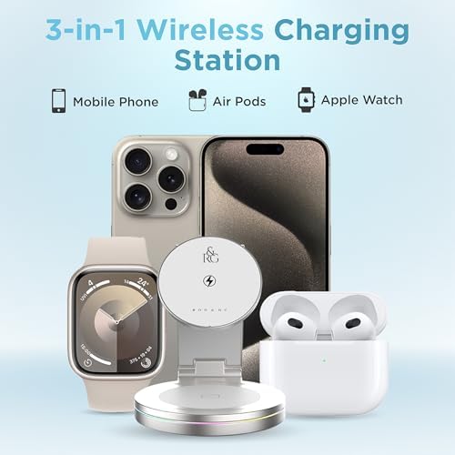 Revolutionize Your Charging Experience with the Rod & Go 3-in-1 Magnetic Wireless Charger – Compact Foldable Dock for i Phone, Apple Watch, and Air Pods – Fast, Mag Safe-Compatible Power Station for On-the-Go Convenience and Enhanced Device Compatibility