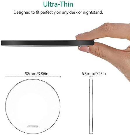 FDGAO Ultra-Compact 20 W Max Fast Wireless Charger – Effortless Qi Charging Pad for i Phone 16/15/14/13/12/SE/11/XS Max/XR, Samsung Galaxy S25/S24/Note, Air Pods, Pixel & LG G8 – Streamlined Charging Solution with Advanced Safety Features for Home or Office Use