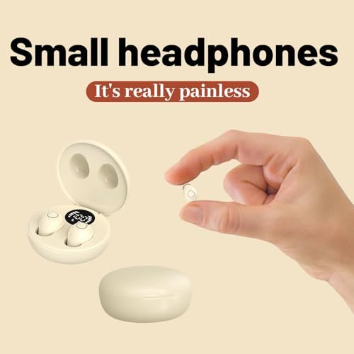 Invisible Mini Bluetooth Earbuds for Small Ear Canals – Ultimate Comfort with Noise Isolation for Work and Sleep – Lightweight Design, Fast Pairing & Superior Audio Quality for Discreet Listening Anywhere
