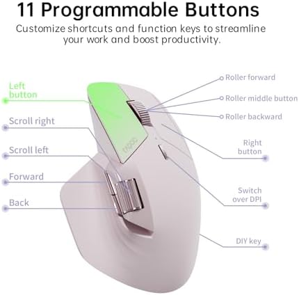 Revolutionize Your Workflow with Rapoo MT760 Multi-Device Wireless Mouse – Effortlessly Connect Up to 4 Devices with Bluetooth 5.0 & 2.4 G, 11 Customizable Buttons, 4 K DPI Precision, and 90 Days of Uninterrupted Battery Life – Perfect for Professionals and Tech Enthusiasts in Sleek Matte Black