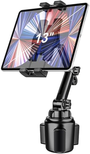 Ultimate Woleyi Cup Holder Car Tablet Mount – 360° Rotating Adjustable Stand for i Pad Pro, Air, Mini & Galaxy Tabs – Secure & Versatile Cradle for 4.7-13″ Devices – Hands-Free Navigation & Entertainment Solution for Cars and Trucks