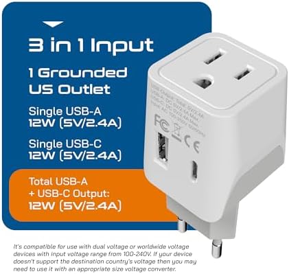 Compact Dual USB Travel Adapter for Effortless Charging in Australia, New Zealand, and China – Essential Type I Plug for Phones, Tablets, and Cameras – Quick Charge Capability with Universal Compatibility for Hassle-Free Global Adventures