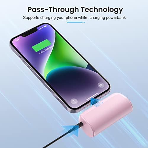 Ultra-Compact 5200 m Ah Power Bank for i Phone – PD Fast Charging Mini Portable Charger with Enhanced Compatibility for i Phone Models 14/13/12/11/XS/XR/X/8/7/6/6 s – Essential On-the-Go Battery Backup for Busy Lifestyles