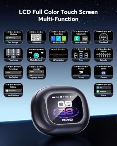 Ultimate Open-Ear Wireless Earbuds with Cutting-Edge Bluetooth 5.4 | 80-Hour Long-Lasting Battery for Uninterrupted Listening | Ergonomically Designed for All-Day Comfort | Waterproof with Smart App Sound Customization | Ideal for Fitness, Daily Commutes, and Home Enjoyment (Black)