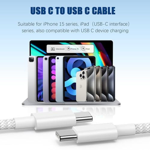 iPhone 16 15 USB C Charger Cable 10ft, Long Fast Charge Type C to C Charging Cord Wire for Apple iPhone 16 Pro Max/16 Pro/15 Plus/15 Pro Max,iPad Pro 12.9/11 inch/Mini/Air 5/4th,MacBook,Samsung-Black – Enhanced Compatibility and Speed