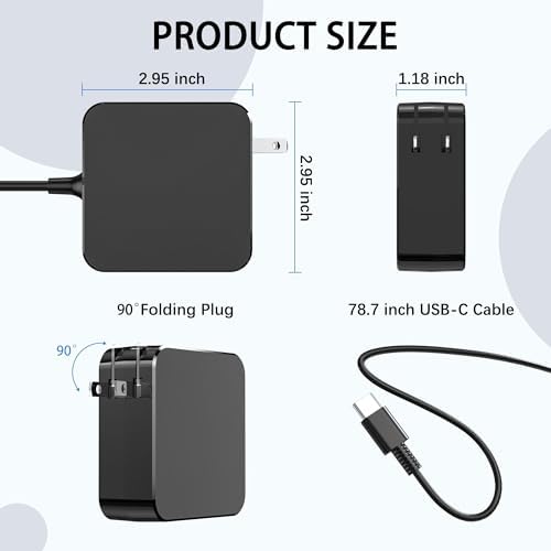 Ultra-Fast 65 W USB-C Power Adapter for Versatile Laptop & Smartphone Charging – Optimized for ASUS Zenbook, Mac Book Pro, Dell Latitude, Lenovo, HP Spectre, and More – Compact, Durable Design with Intelligent Safety Features for Secure Use – Perfect for Professionals on the Go with Tangle-Free Cord and Lightweight Portability – High-Performance Charging with Multi-Protection Systems for Peace of Mind – Ideal for Home, Office, and Travel – Experience Reliable Power Supply for All Your USB-C Devices – Premium Quality Assurance and Dedicated Customer Support for Ultimate Satisfaction