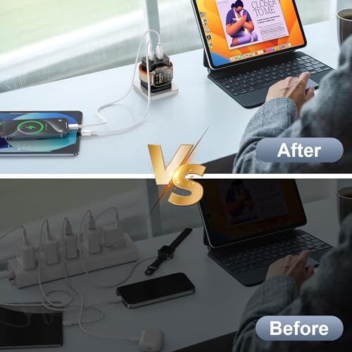 20 W PD 3-in-1 Fast Charger for Apple Watch, i Phone & Air Pods – Magnetic Wireless Charging Station with Dual USB Ports – Compact USB-C Wall Charger for Ultimate Portability and Enhanced Device Compatibility