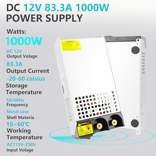 High-Performance 110 V AC to 12 V DC Power Supply Transformer – 50 A 600 W Switching Mode Adapter for CCTV Systems, 3 D Printers, and Security Equipment – Unmatched Efficiency and Broad Compatibility