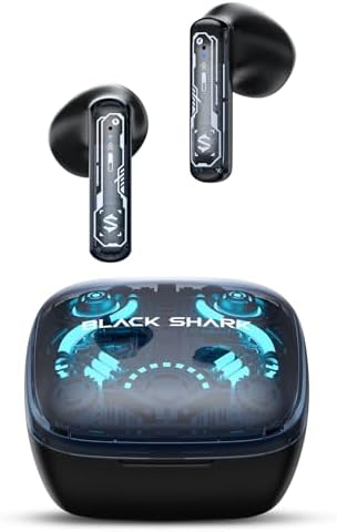 Unleash Superior Sound with Black Shark Wireless Earbuds – 35 ms Ultra-Low Latency Gaming Headphones, Bluetooth 5.2 for Seamless Connectivity, IPX5 Waterproof Design, 10 mm Drivers for Deep Bass, 4 Hyperclear Mics for Optimal Call Clarity, 20 Hours Playtime, Comfort Fit for Extended Use – Perfect for Gamers and Music Lovers Alike