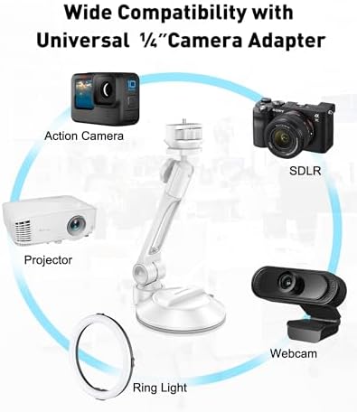 Maximize Your Mobile Utility with the Above TEK i Pad Suction Mount – Versatile Phone & Tablet Holder for 4″-11″ Devices | Secure Suction Cup Technology for Cars, Trucks, and Home Use | Adjustable Arm for Perfect Viewing Angles | Lightweight and Durable Design for Easy Portability | Ideal for Hands-Free Navigation, Streaming, and Calls | Elevate Your Experience on Windows, Mirrors, and Dashboards
