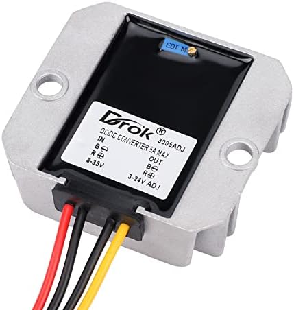 High-Performance DROK Adjustable Dual Voltage Regulator: Precision DC to DC Buck Converter 8-35 V to 3-24 V, 5 A Output for Unmatched Electronic Project Versatility and Efficiency