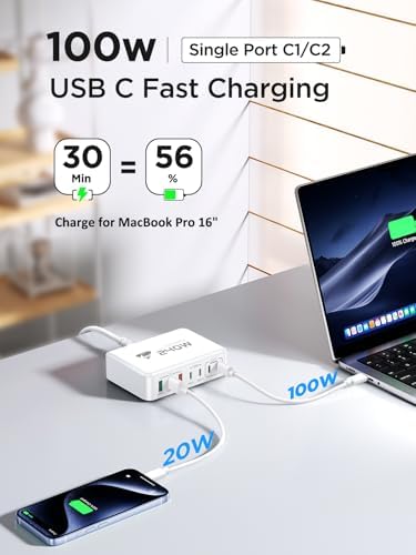 Powerful 240 W USB-C Charging Hub – Ultra-Compact 7-Port Ga N Charger for Fast Multi-Device Charging – Perfect for Mac Book Pro, i Phone, and Samsung Laptops – Efficient, Safe Power Solution for Home, Office, and Travel Adventures