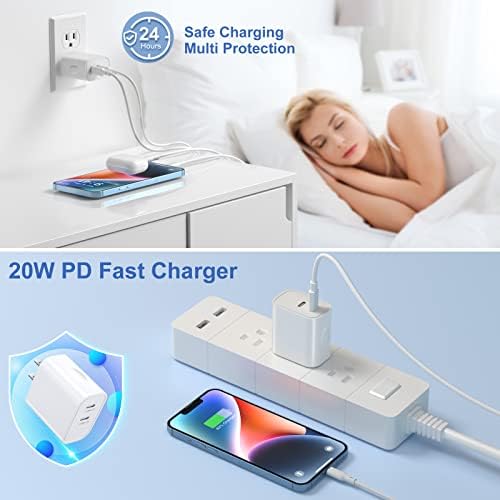 Costyle 20 W Dual USB C Wall Charger Pack (3) – Ultra-Fast Charging Block for i Phone 11-16, i Pad, Galaxy S23, and Apple Watch Series 7/8 – Compact Travel Adapter for Enhanced Device Compatibility and Performance