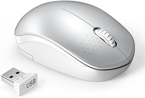 Light Blue Wireless Mouse – Ultra-Quiet 2.4 GHz Noiseless Computer Mouse with USB Receiver for Seamless Windows Experience – Portable, Ergonomic Design for Home, Office, or Travel