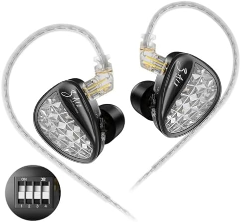 KZ ZA12 Hybrid Driver In-Ear Monitors – Premium Audiophile Earphones with 2 Dynamic & 4 Balanced Armature Drivers for Superior Sound Clarity, Customizable Detachable 2-Pin Cable, Ergonomic Comfort Fit for Long Listening Sessions, Perfect for Gamers & Music Enthusiasts, High-Fidelity Mic for Enhanced Communication Quality