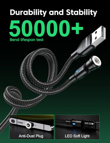 VAFOTON 60W USB C to USB C Charger Cable, 3pcs Phone 15 USB Charging Cable PD3.0 180°Type C Charging Cable for Phone 15/15pro/15plus/15 pro max Laptop Tablet (Black, 3.3FT+3.3FT+6.6FT+6.6FT) – Enhanced Compatibility and Speed