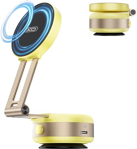 Revolutionary Magnetic Car Phone Holder – Adjustable Vacuum Suction Mount for i Phone 12-16 – Enhanced Stability on Smooth Surfaces – Foldable Design for Optimal Viewing – Hands-Free Navigation & Communication Solution – Durable Lightweight Construction for Everyday Use – Effortless Attachment with Electric Magnetic Technology – Perfect for Mirror, Glass, and Screen Surfaces – Elevate Your Driving Safety with This Essential Accessory