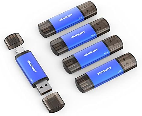 Vansuny 128 GB Type C Flash Drive – Versatile 2-in-1 OTG USB 3.0 & Type C Memory Stick for Effortless File Transfer Across Android, Mac, Tablets & PCs – Compact Dual Thumb Drive with Keychain for On-the-Go Convenience and High-Speed Data Access