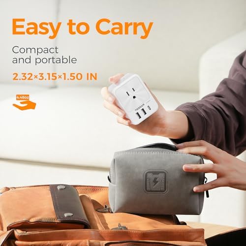 TESSAN Surge Protector Wall Outlet Extender with 3 AC Ports & 3 USB Charging Blocks (Including USB-C) – Multi Plug Wall Charger for Enhanced Device Connectivity in Home, Office, Dorm & School – Fast Charging & Compact Design for Ultimate Convenience