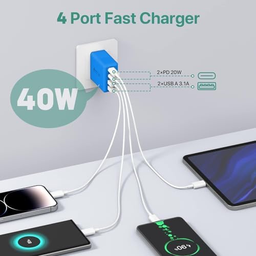 Revolutionize Your Charging Routine with Our 4-Port USB Wall Charger – Ultra-Fast QC 3.0 Adapter for i Phone 12-15, LG, Google Pixel & More – Compact, Reliable Power Solution for Home and On-the-Go Charging