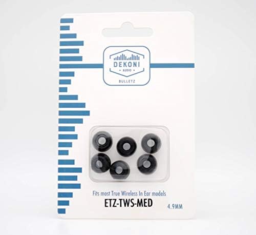 Upgrade Your Listening Experience with Dekoni Bulletz Memory Foam Earbud Tips – Medium Size, Enhanced Comfort and Sound Isolation for Beats, JBL, Sony, and More TWS Earbuds (Three-Pack) – Perfect Fit for Ultimate Audio Quality and Noise Reduction