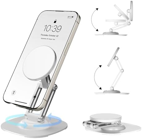 Rotation Magnetic Phone Stand Holder for iPhone Adjustable phone Holder Stand for Desk – Enhanced Compatibility and Speed